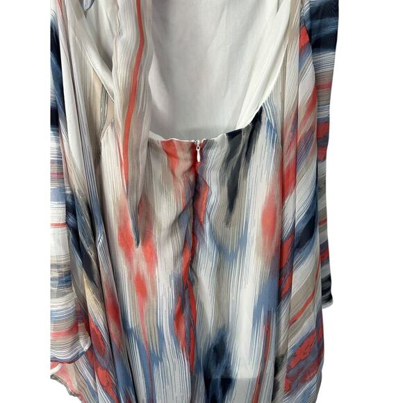 Fashion Nova Feels Like Destiny Maxi Dress Blue Combo Size 3X Asymmetrical - Picture 6 of 13